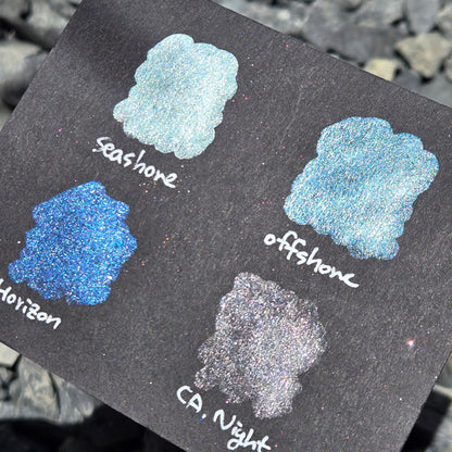 Under The Sea Half Pan Handmade Mica Shimmer Chrome Shine Watercolor Paints by iuilewatercolors
