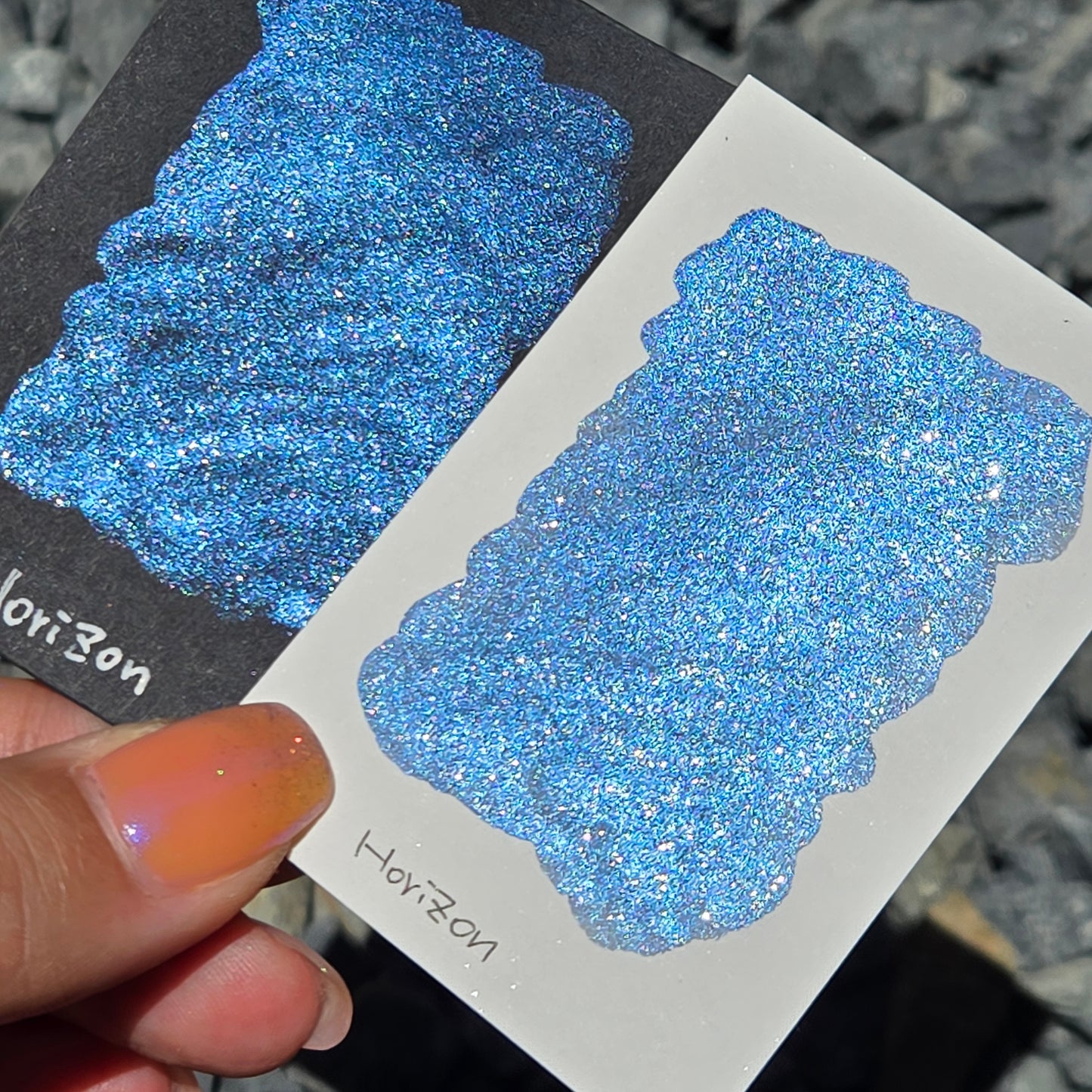 Horizon Half Pan Under the Sea Handmade Mica Shimmer Chrome Shine Watercolor Paints by iuilewatercolors