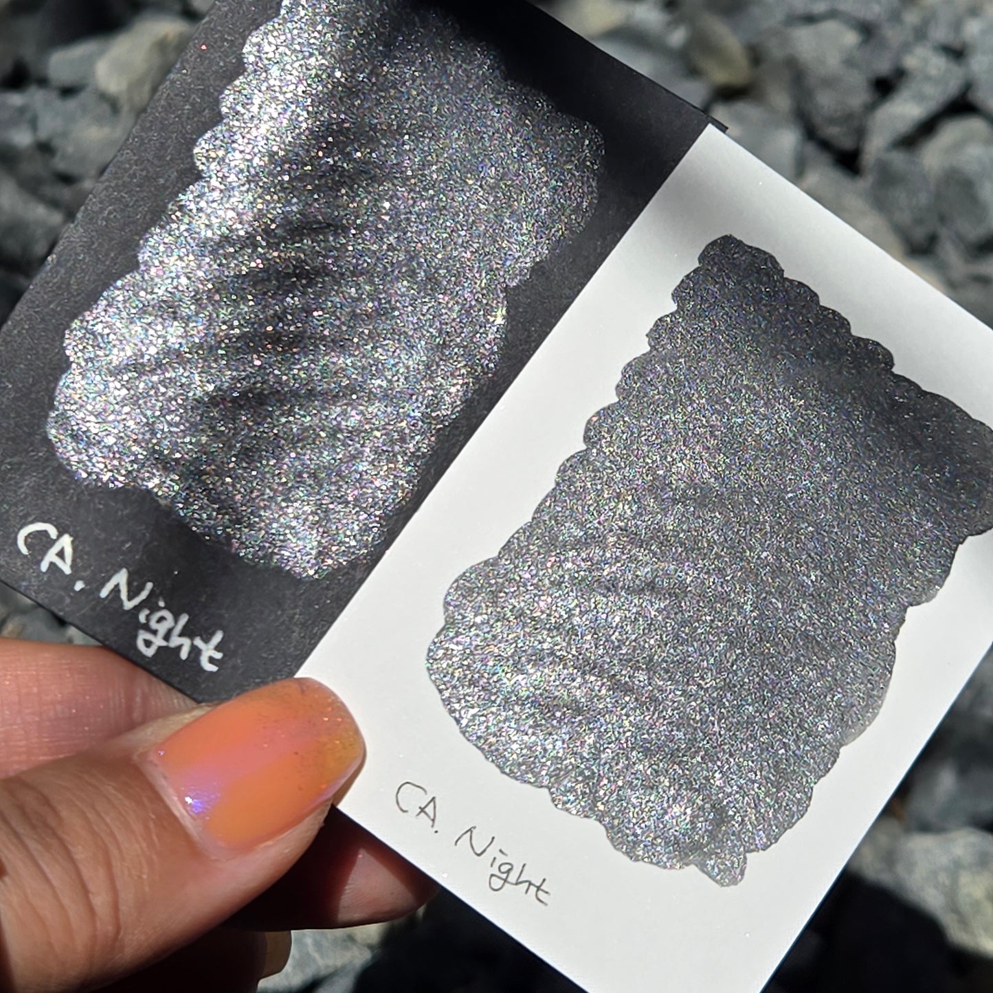 California Night Half Pan Under the Sea Handmade Mica Shimmer Chrome Shine Watercolor Paints by iuilewatercolors