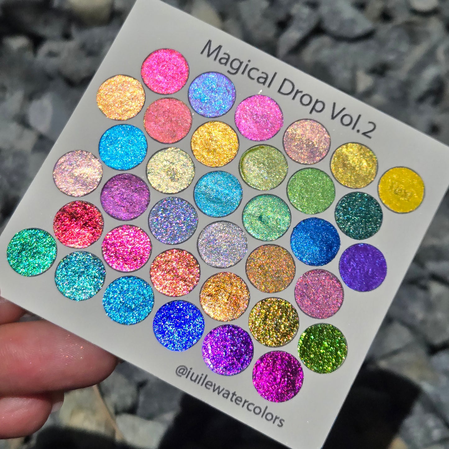 1 & 2 Magical Drop Tiny Sampler set Handmade Shimmer Hologram Color shift Chrome mica Chameleon Watercolor Paint