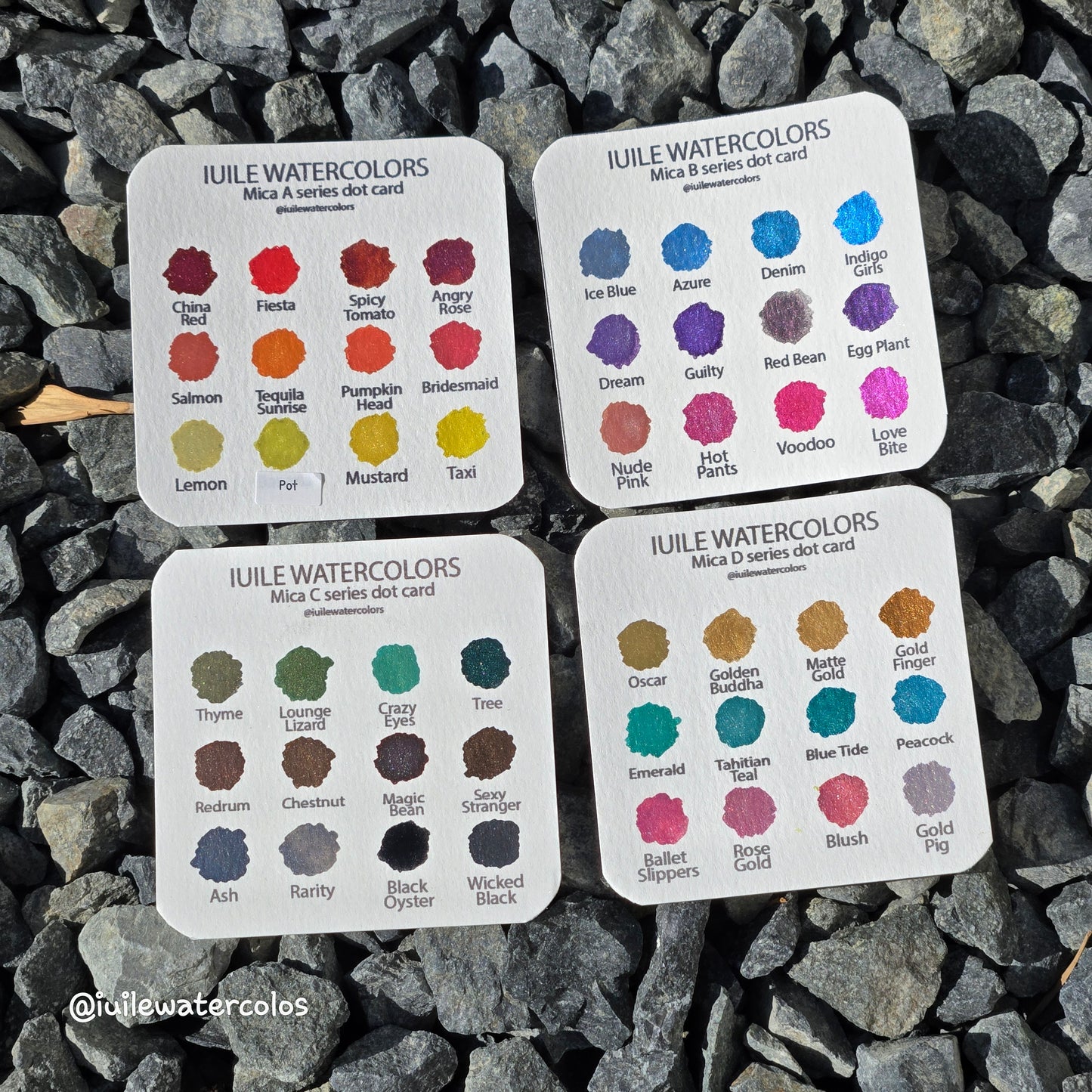 Mica Dot Card Tester Sampler Watercolor Shimmer Glittery Paints