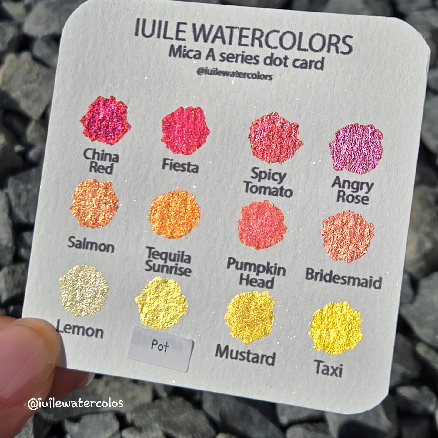 Mica Dot Card Tester Sampler Watercolor Shimmer Glittery Paints