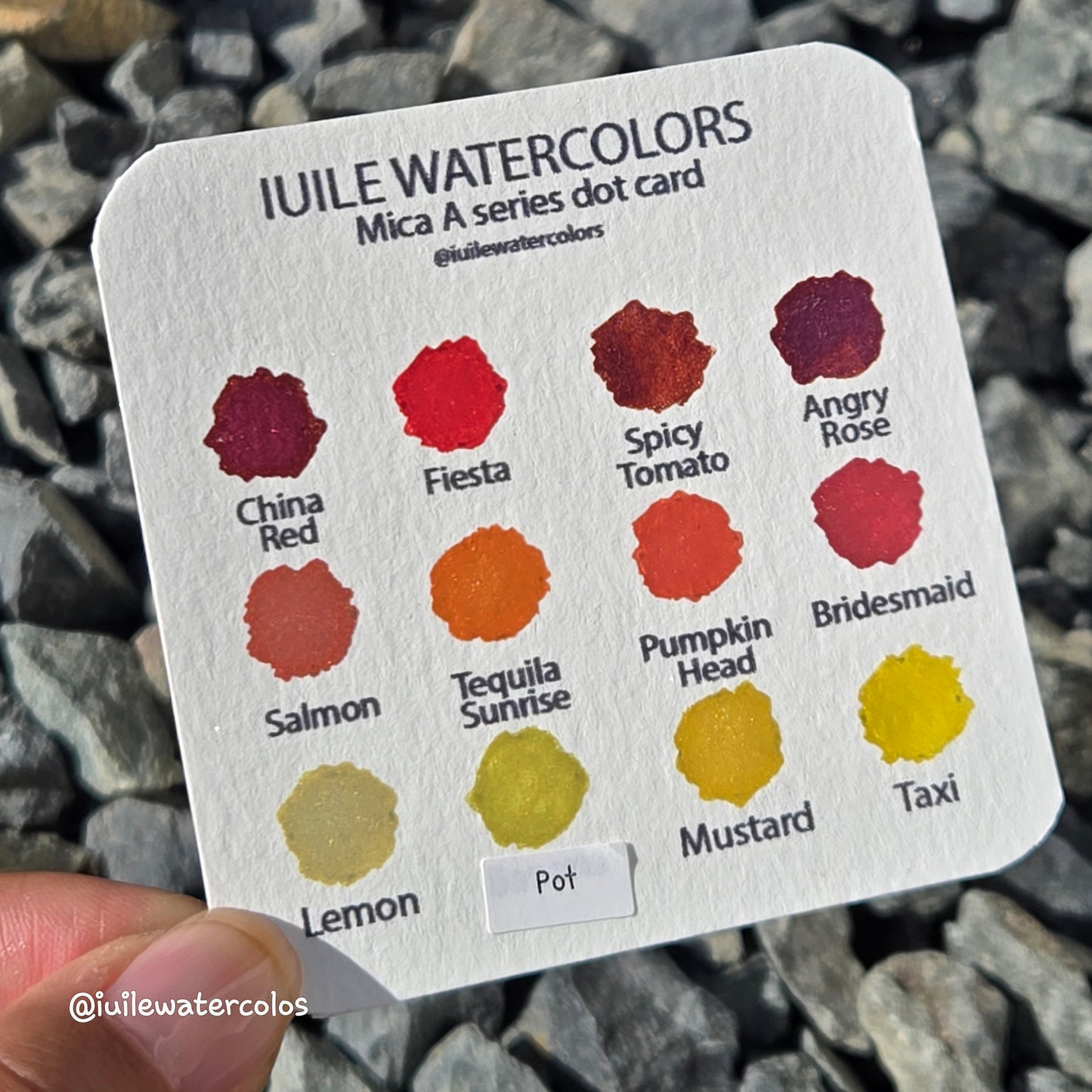 Mica Dot Card Tester Sampler Watercolor Shimmer Glittery Paints