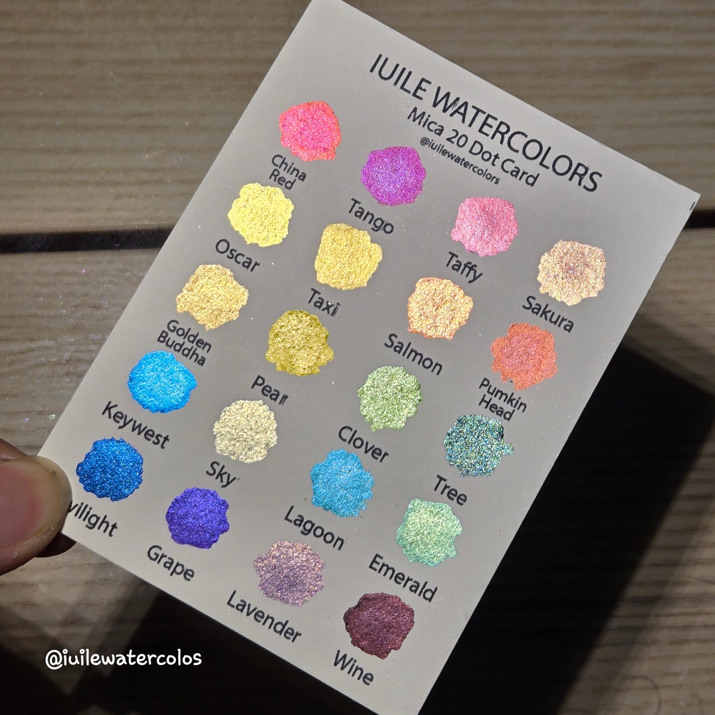 Mica 20 Dot Card Tester Sampler Handmade Color Shift Aurora Shimmer Metallic Chameleon Watercolor Paints by iuilewatercolors