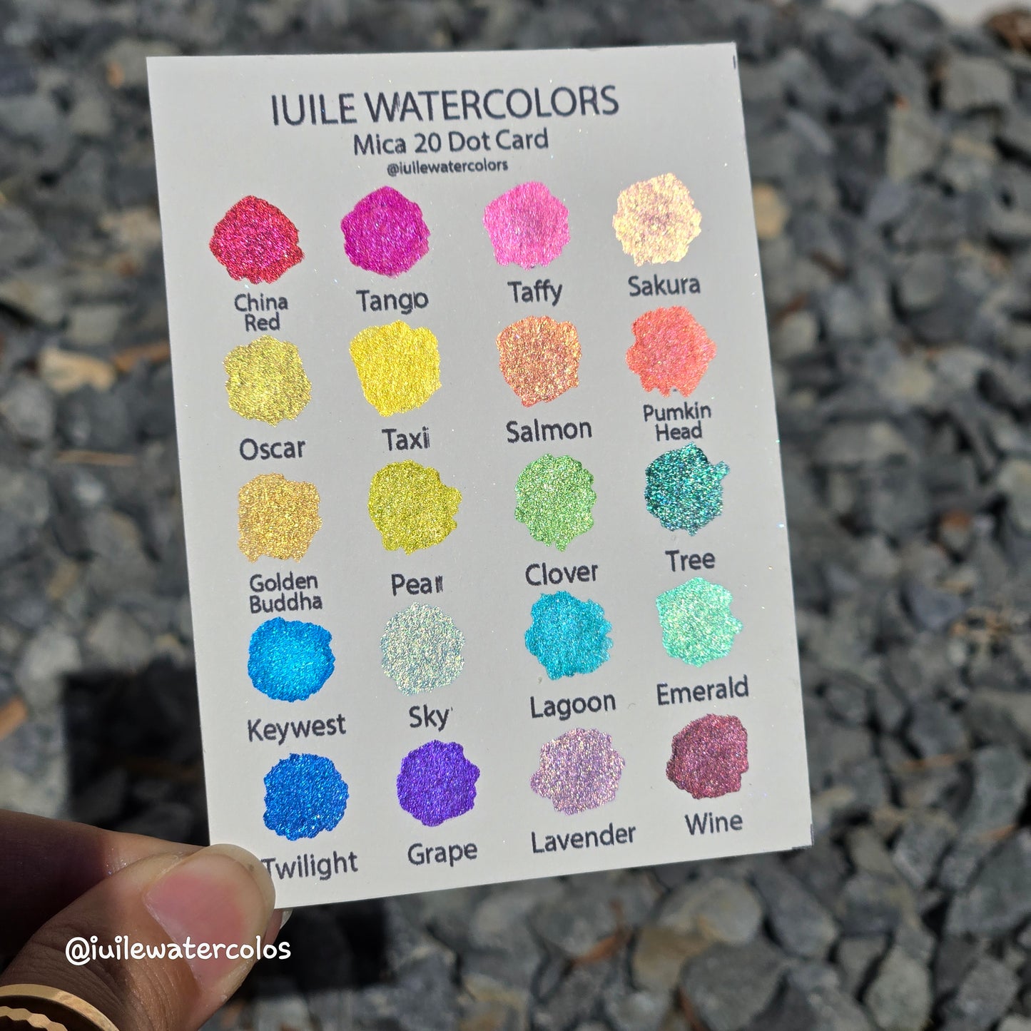 Mica 20 Dot Card Tester Sampler Handmade Color Shift Aurora Shimmer Metallic Chameleon Watercolor Paints by iuilewatercolors