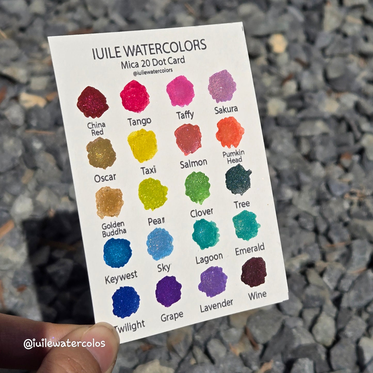 Mica 20 Dot Card Tester Sampler Handmade Color Shift Aurora Shimmer Metallic Chameleon Watercolor Paints by iuilewatercolors