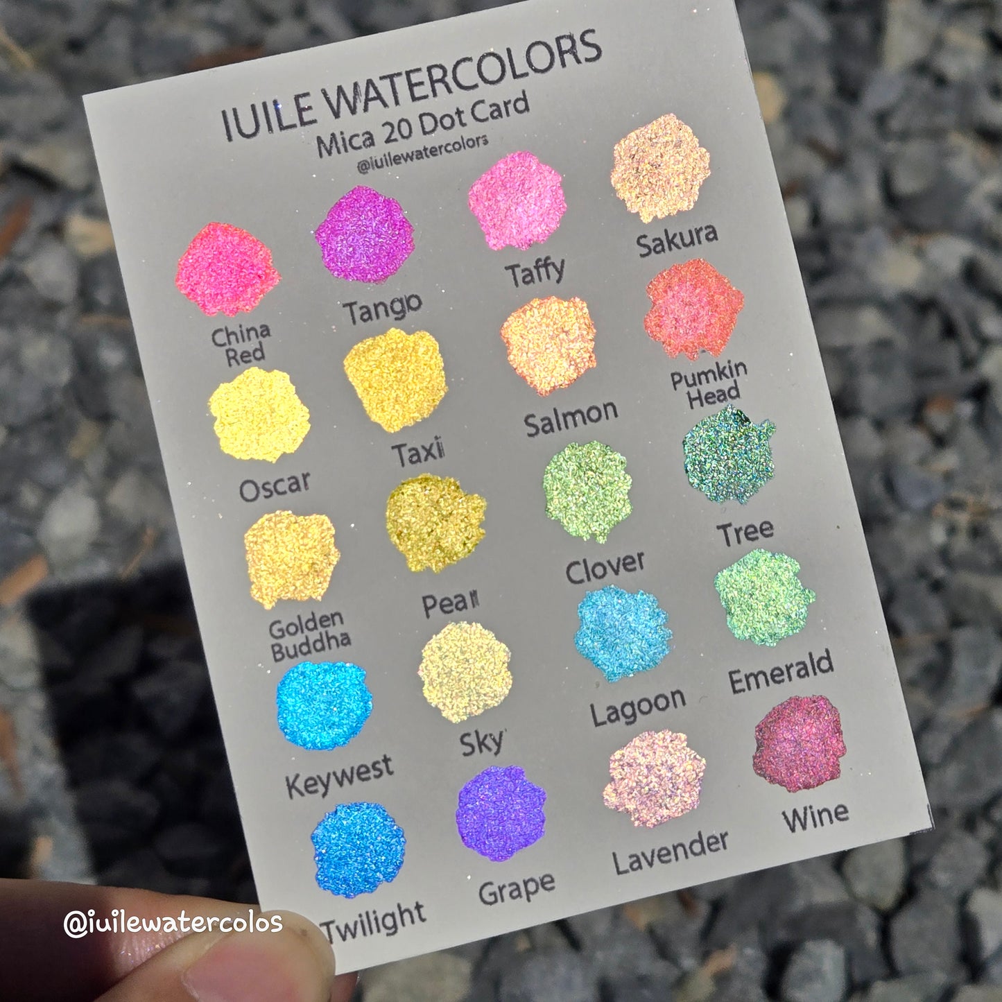 Mica 20 Dot Card Tester Sampler Handmade Color Shift Aurora Shimmer Metallic Chameleon Watercolor Paints by iuilewatercolors