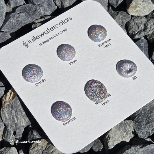 New Holographic Dot Card Tester Sampler Watercolor Shimmer Glittery Paints by iuilewatercolors