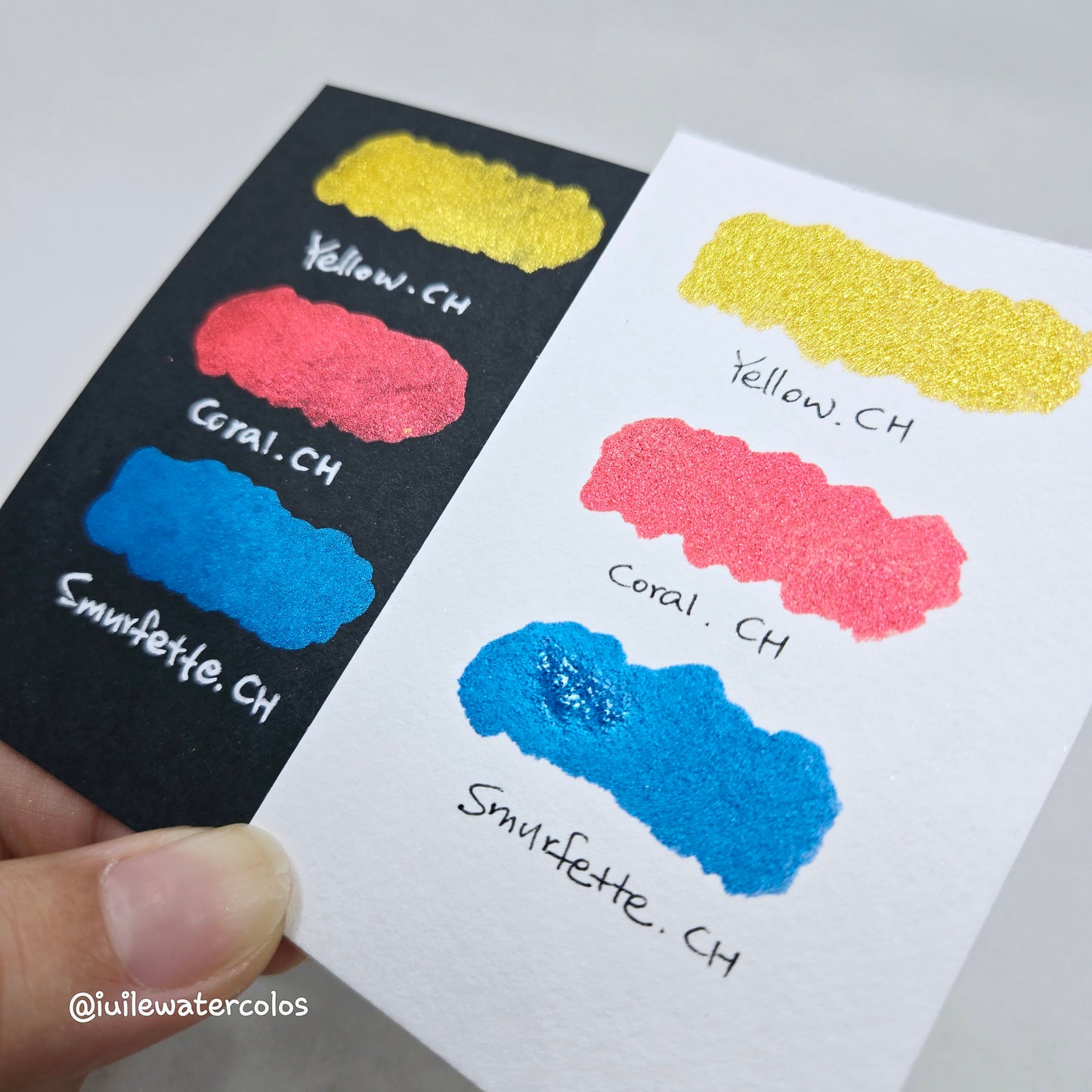 Smurfette Christmas Handmade Chrome Shimmer Watercolor Paints by iuilewatercolors