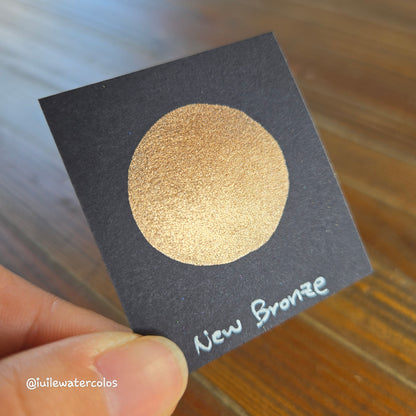 New Bronze Christmas Chrome Shimmer Metallic watercolor paint half pan