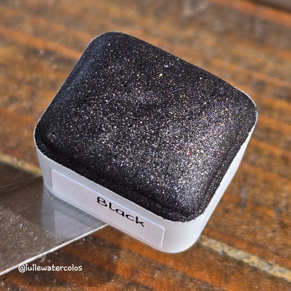 Black Christmas Chrome watercolor paint half pan