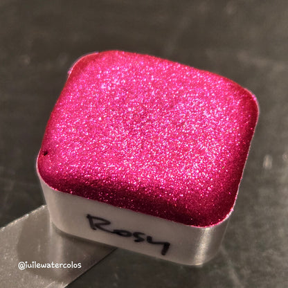 Rosy Half 2024 Christmas New Handmade Chrome Shimmer Watercolor Paints by iuilewatercolors