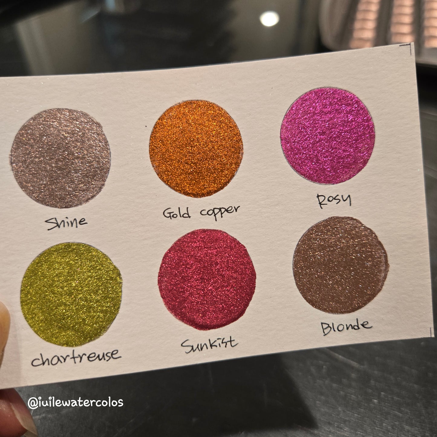 Winter Garden 2024 Christmas Dot Card Handmade Chrome Shimmer Watercolor Paints by iuilewatercolors