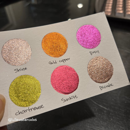 Winter Garden 2024 Christmas Dot Card Handmade Chrome Shimmer Watercolor Paints by iuilewatercolors