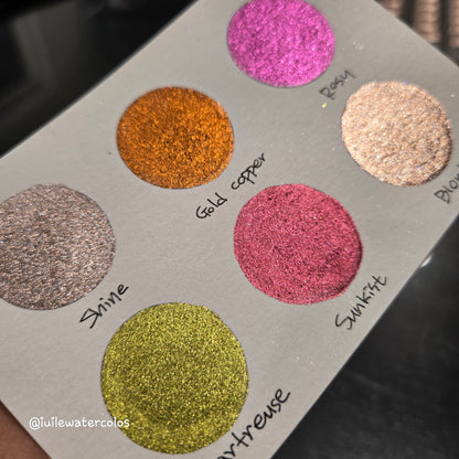 Winter Garden 2024 Christmas Dot Card Handmade Chrome Shimmer Watercolor Paints by iuilewatercolors