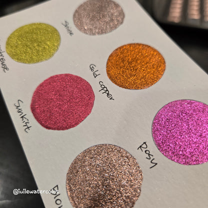 Winter Garden 2024 Christmas Dot Card Handmade Chrome Shimmer Watercolor Paints by iuilewatercolors