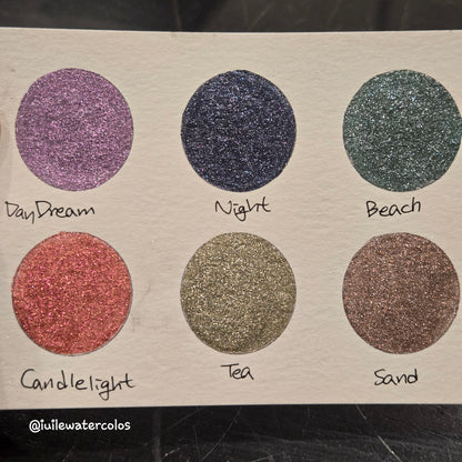 Holiday Gift 2024 Christmas Dot Card Handmade Chrome Shimmer Watercolor Paints by iuilewatercolors