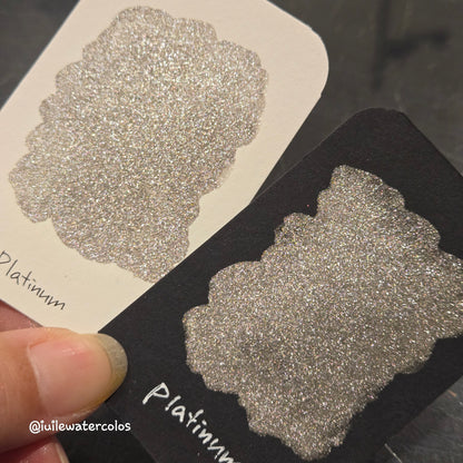 Chic Tinsel 2024 Christmas Dot Card Handmade Chrome Shimmer Watercolor Paints by iuilewatercolors