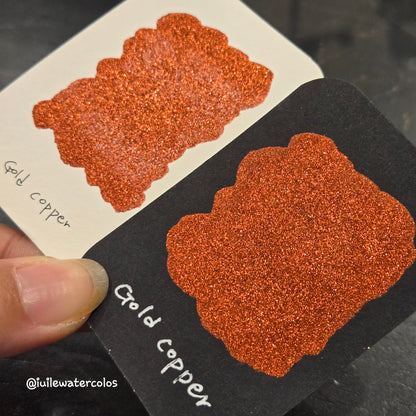 Gold Copper Half 2024 Christmas New Handmade Chrome Shimmer Watercolor Paints by iuilewatercolors