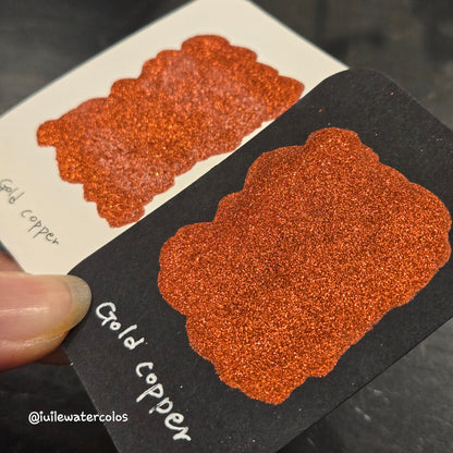 Gold Copper Half 2024 Christmas New Handmade Chrome Shimmer Watercolor Paints by iuilewatercolors