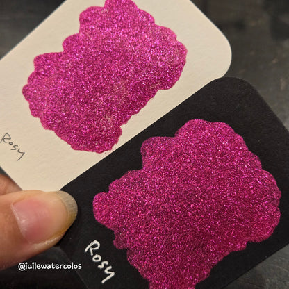 Rosy Half 2024 Christmas New Handmade Chrome Shimmer Watercolor Paints by iuilewatercolors