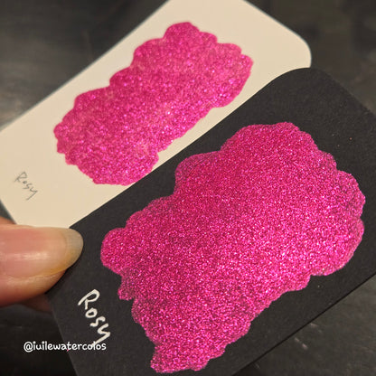 Rosy Half 2024 Christmas New Handmade Chrome Shimmer Watercolor Paints by iuilewatercolors