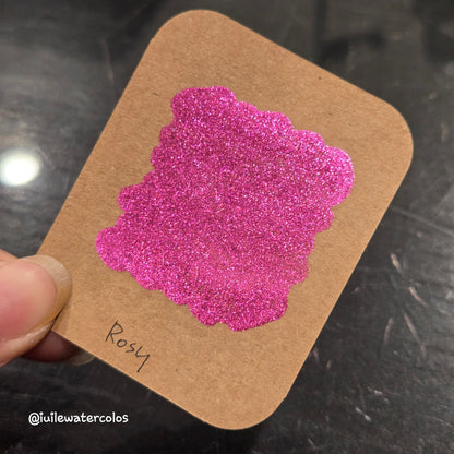 Rosy Half 2024 Christmas New Handmade Chrome Shimmer Watercolor Paints by iuilewatercolors