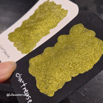Chartreuse Half 2024 Christmas New Handmade Chrome Shimmer Watercolor Paints by iuilewatercolors