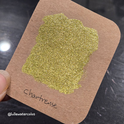 Chartreuse Half 2024 Christmas New Handmade Chrome Shimmer Watercolor Paints by iuilewatercolors