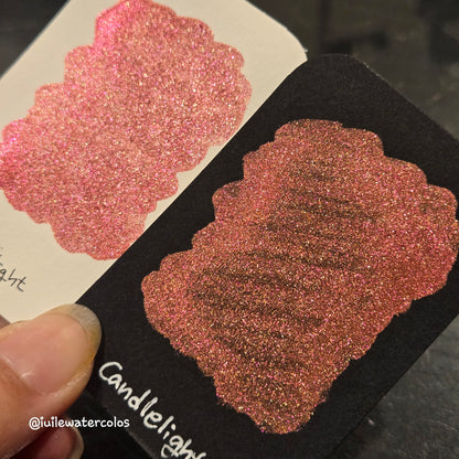 Candlelight Half 2024 Christmas New Handmade Chrome Shimmer Watercolor Paints by iuilewatercolors