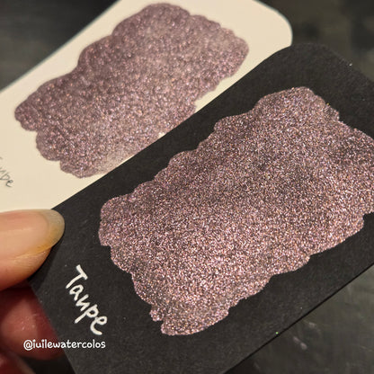 Taupe Half 2024 Christmas New Handmade Chrome Shimmer Watercolor Paints by iuilewatercolors