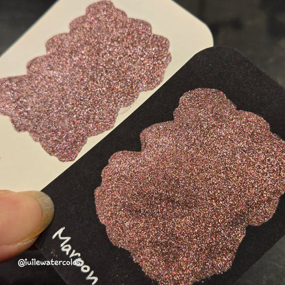 Maroon Half 2024 Christmas New Handmade Chrome Shimmer Watercolor Paints by iuilewatercolors