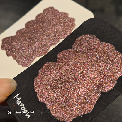 Maroon Half 2024 Christmas New Handmade Chrome Shimmer Watercolor Paints by iuilewatercolors
