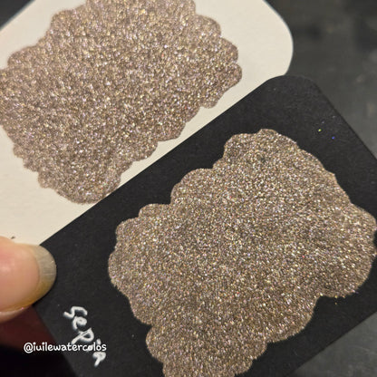 Sepia Half 2024 Christmas New Handmade Chrome Shimmer Watercolor Paints by iuilewatercolors