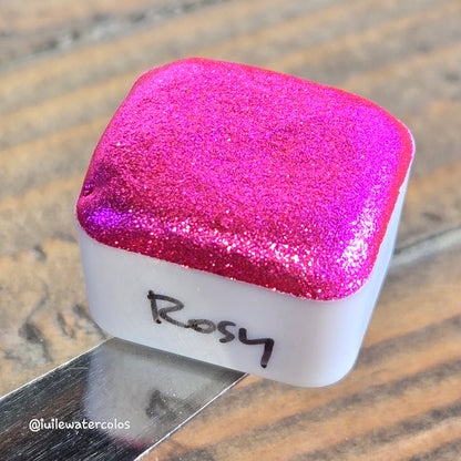 Rosy Half 2024 Christmas New Handmade Chrome Shimmer Watercolor Paints by iuilewatercolors