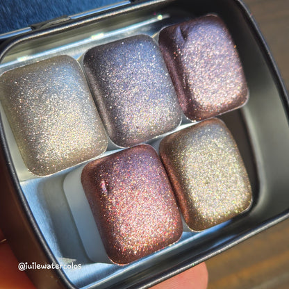 Chic Tinsel Half Set 2024 Christmas New Handmade Chrome Shimmer Watercolor Paints by iuilewatercolors