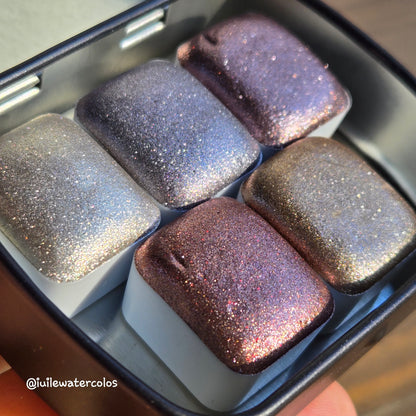 Chic Tinsel Half Set 2024 Christmas New Handmade Chrome Shimmer Watercolor Paints by iuilewatercolors