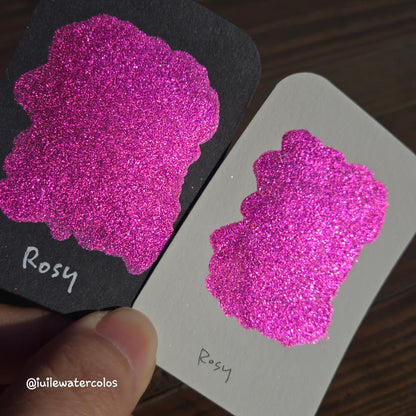 Rosy Half 2024 Christmas New Handmade Chrome Shimmer Watercolor Paints by iuilewatercolors