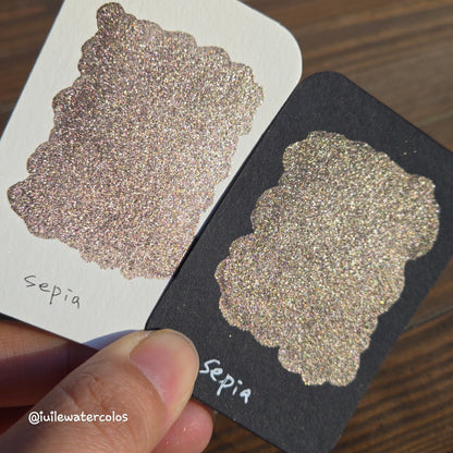 Sepia Half 2024 Christmas New Handmade Chrome Shimmer Watercolor Paints by iuilewatercolors