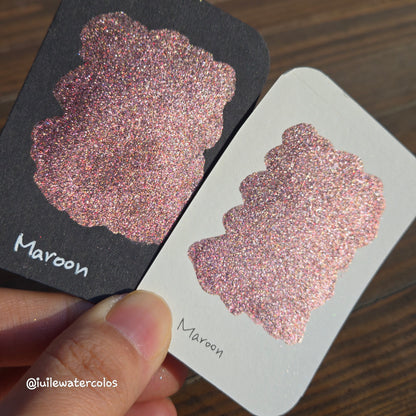 Maroon Half 2024 Christmas New Handmade Chrome Shimmer Watercolor Paints by iuilewatercolors