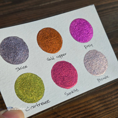Winter Garden Half Set 2024 Christmas New Handmade Chrome Shimmer Watercolor Paints by iuilewatercolors