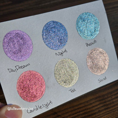 Holiday Gift Half Set 2024 Christmas New Handmade Chrome Shimmer Watercolor Paints by iuilewatercolors