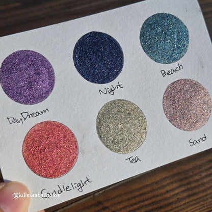 Holiday Gift Half Set 2024 Christmas New Handmade Chrome Shimmer Watercolor Paints by iuilewatercolors