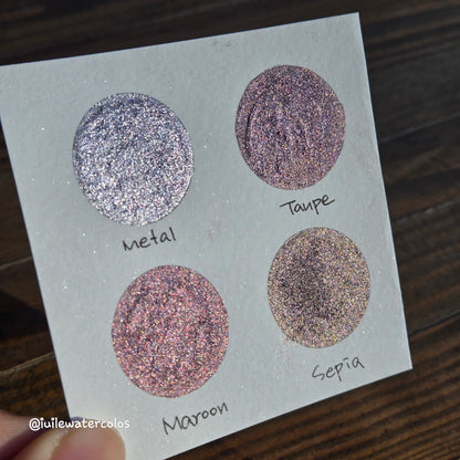 Chic Tinsel Half Set 2024 Christmas New Handmade Chrome Shimmer Watercolor Paints by iuilewatercolors