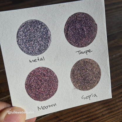 Chic Tinsel Half Set 2024 Christmas New Handmade Chrome Shimmer Watercolor Paints by iuilewatercolors