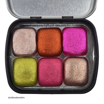 Winter Garden Half Set 2024 Christmas New Handmade Chrome Shimmer Watercolor Paints by iuilewatercolors