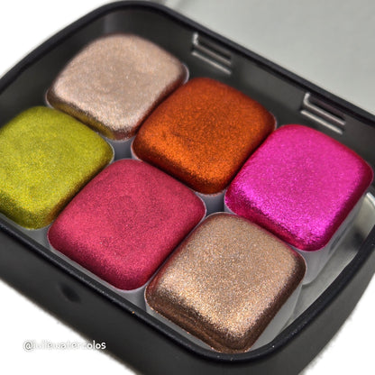 Winter Garden Half Set 2024 Christmas New Handmade Chrome Shimmer Watercolor Paints by iuilewatercolors