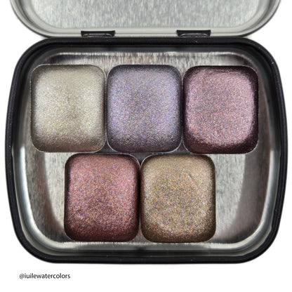 Chic Tinsel Half Set 2024 Christmas New Handmade Chrome Shimmer Watercolor Paints by iuilewatercolors