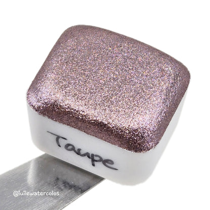 Taupe Half 2024 Christmas New Handmade Chrome Shimmer Watercolor Paints by iuilewatercolors