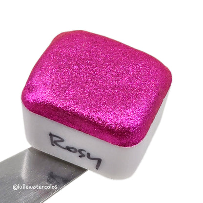 Rosy Half 2024 Christmas New Handmade Chrome Shimmer Watercolor Paints by iuilewatercolors